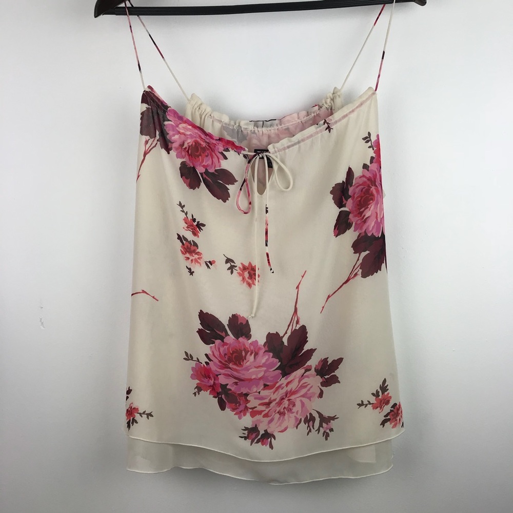 Women’s express floral print blouse ivory size m